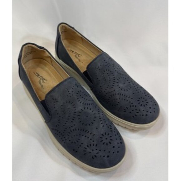 Easy Street Size 8 W WIDE Ying Navy Slide On Comfort Shoes Summer Fall - Picture 1 of 8